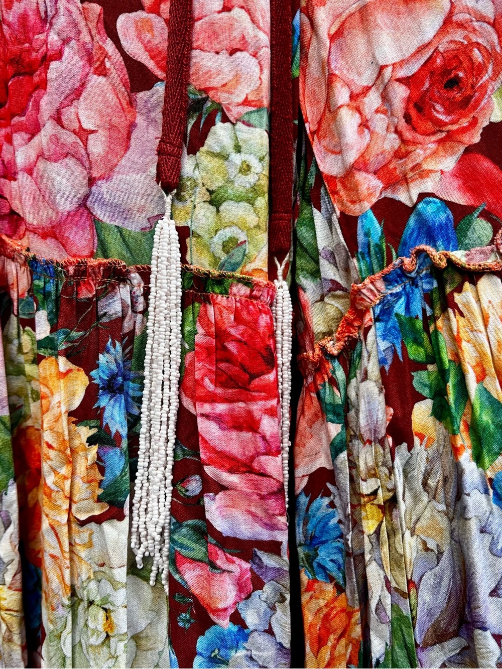 Flowy Floral Tiered Wide Leg Boho Pant - Multicolor NWOT - Picture 4 of 6